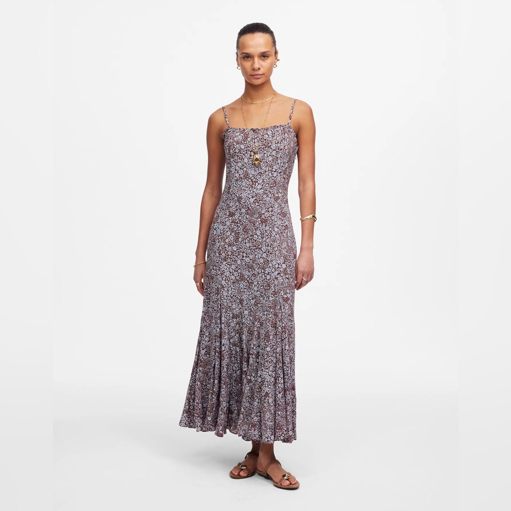 NWT Madewell Squareneck Sleeveless Maxi Dress in Adelaide Henna Floral Size 6